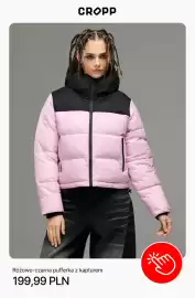 Cropp gazetka tydzień 43 Strona 9: Różowo-czarna pufferka z kapturem Cropp €199,99