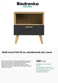 Biedronka gazetka Strona 10: Stolik nocny Frisk 50 cm KONSIMO, skandynawski styl, czarny €149,00
