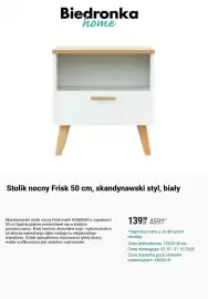 Biedronka gazetka Strona 3: Stolik nocny Frisk 50 cm, skandynawski styl, biały €139,00