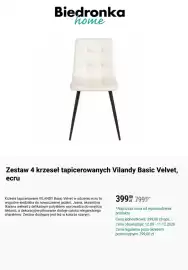 Biedronka gazetka Strona 4: Zestaw 4 krzeseł tapicerowanych Vilandy Basic Velvet, ecru €399,00