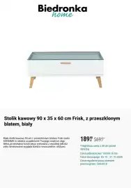 Biedronka gazetka Strona 5: Stolik kawowy 90 x 35 x 60 cm Frisk, z przeszklonym blatem, biały KONSIMO €189,00