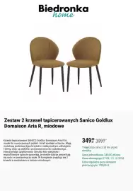 Biedronka gazetka Strona 6: Zestaw 2 krzeseł tapicerowanych Sanico Goldlux Domaison Aria R, miodowe €349,00