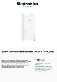 Biedronka gazetka Strona 7: Szafka łazienkowa Meblomaster 30 x 30 x 70 cm, biała €119,00