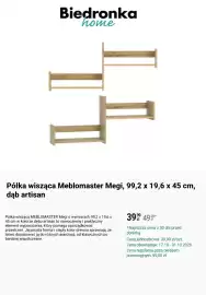 Biedronka gazetka Strona 8: Półka wisząca Meblomaster Megi, 99,2 x 19,6 x 45 cm, dąb artisan €39,99