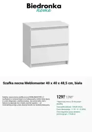 Biedronka gazetka Strona 9: Szafka nocna Meblomaster 40 x 40 x 48,5 cm, biała €129,00