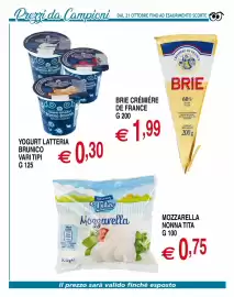 Volantino Centro Oceano Pagina 21: Yogurt Latteria Brunico €0,30, Mozzarella Nonna Tita €0,75