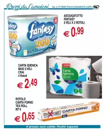 Volantino Centro Oceano Pagina 57: Carta forno Tex Roll €0,65, Asciugatutto Fantasy €0,99