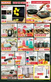 Catalogue Norma semaine 45 page 3: Ménagère 16 pièces €5,00, Multitec Gants en nitrile €5,99