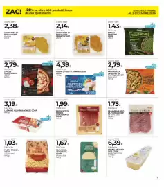 Volantino Unicoop Etruria Pagina 5: Lasagne alla bolognese Coop €3,19, Cuori di filetti di merluzzo Coop €4,39