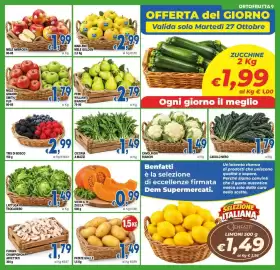 Volantino DEM Pagina 9: Cicoria a mazzi €1,49, Zucca €0,99