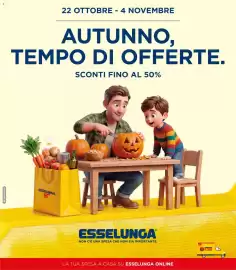 Volantino Esselunga Pagina 1: "I 22 OTTOBRE - 4 NOVEMBRE AUTUNNO TEMPO DI OFFERTE. SCONTI FINO AL 50% Al GENERATED ESSELUNGA