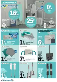 Folheto E.Leclerc Página 8: Cobertura para tábua de engomar homeside €6,50, Piaçaba homeside €1,95