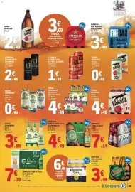 Folheto E.Leclerc semana 43 Página 25: Cerveja cheers sem álcool €3,99, Cerveja com álcool guinness €2,48