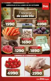 Folleto Supermercados DIA semana 43 Página 1: Tomate cherry €6.990,00, Pollo entero fresco/congelado €2.990,00