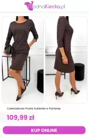 Modna Kiecka gazetka tydzień 43 Strona 11: Czekoladowa prosta sukienka w panterkę €109,99