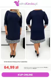 Modna Kiecka gazetka tydzień 43 Strona 2: Granatowa klasyczna sukienka €64,99