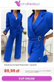 Modna Kiecka gazetka tydzień 43 Strona 5: Kobaltowy komplet marynarka + spodnie €89,99