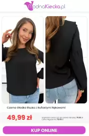 Modna Kiecka gazetka tydzień 43 Strona 9: Czarna gładka bluzka z bufiastymi rękawami €49,99