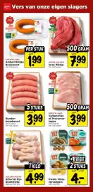 Vomar Voordeelmarkt folder Pagina 24: Runder-braadworst €3,99, Gulden Hoeve Scharrel Kipdrumsticks €4,99