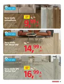 Catálogo Bauhaus Página 15: Suelo vinílico spc native tree €16,99, Suelo vinilico autoadhesivo tren grey €9,99