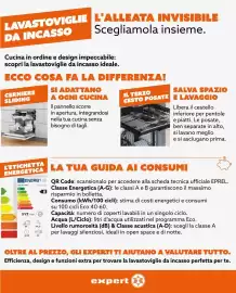 Volantino Expert Pagina 9: LAVASTOVIGLIE L'ALLEATA INVISIBILE DA INCASSO Scegliamola insieme. Cucina in ordine e design