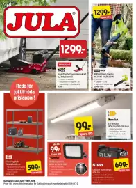 Jula reklamblad Sida 1: Silva laddbar pannlampa €699,00, Anslut LED-armatur €99,00