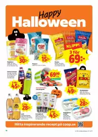 Stora Coop reklamblad vecka 44 Sida 10: Lösviktsgodis €69,90, Trocadero/Champis €28,00