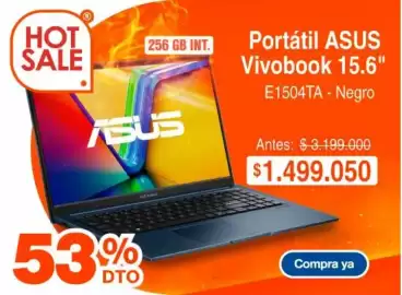 Catálogo Alkosto Página 2: Asus - portátil vivobook 15.6 e1504ta €1.499.050,00