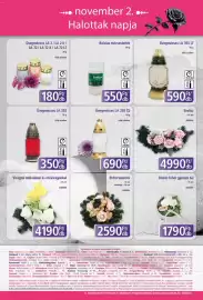 PlusMarket akciós újság Oldal 12: Üvegmécses LA 250 CS €690,00, Sírdisz €4.990,00