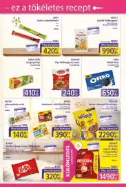 PlusMarket akciós újság Oldal 9: Nesquik instant cukrozott kakaóitalpor €2.290,00, Nestlé gabonapehely-szelet €140,00