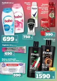 Family Diszkont akciós újság hét 43 Oldal 22: Axe tusfürdő €1.590,00, Old Spice dezodor €990,00