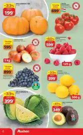 Auchan akciós újság hét 43 Oldal 8: 8 HALLOWEEN TÖK -33% Ft/kg 290 Ft 199** VÖRÖSHAGYMA Tényleg zsákos, 5 kg, 119 Ft/kg