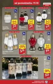 ALDI gazetka tydzień 43 Strona 7: Znicz Serce średni €9,99, Znicz szklany z motywem €5,99
