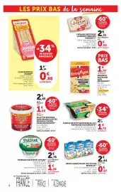 Catalogue U Express page 8: Bordeau Chesnel Rillettes pur porc €3,71, Richesmonts Fondue Savoyarde €1,72