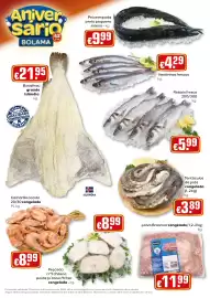 Folheto Bolama Página 6: Tentáculos de pota congelada €3,89, Peixe espada preto pequeno inteiro €9,99