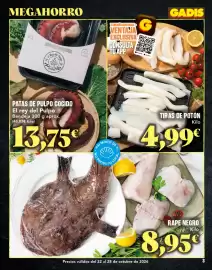 Folleto Gadis semana 43 Página 3: Tiras de potón €4,99, Rape Negro €8,95