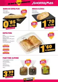 Folleto AhorraMas semana 43 Página 9: Obrador napolitana €1,60, Barra de espiga plus €0,85