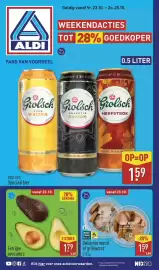 ALDI folder | Weekend Pagina 1: Eetrijpe avocado's €1,79, Grolsch Speciaalbier €1,59