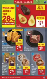ALDI folder | Weekend Pagina 3: Asia Green Garden Chow mein of bami knoflook-chili €2,99, Eetrijpe avocado's €1,79