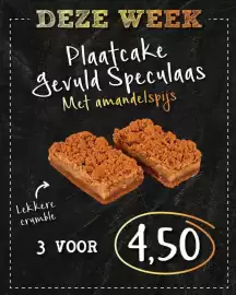 Bakkerij 't Stoepje folder week 44 Pagina 1: Plaatcake Gevuld speculaas €4,50