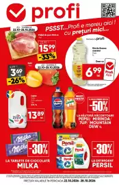 Catalog PROFI săptămâna 43 Pagină 1: Zuzu lapte €13,89, Pepsi Mirinda 7up Mountain Dew