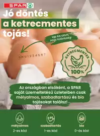 Spar akciós újság hét 43 Oldal 8: SPARA Jó döntés a ketrecmentes tojás! Egy kis szám, nagy különbség! OH U1234567 KETREC
