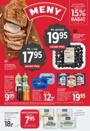 MENY tilbudsavis uge 43 Side 1: PEPSI ELLER FAXE KONDI €9,95, KÆRGÅRDEN €12,00