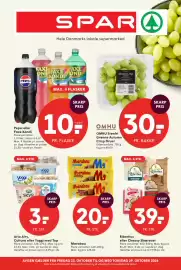 SPAR tilbudsavis uge 43 Side 1: Marabou €20,00, Pepsi eller Faxe Kondi €10,00