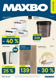 Maxbo kundeavis Side 1: Harmoni Veggmaling €349,00, Harmoni Combiwood Lagerført listverk