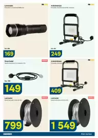 Maxbo kundeavis Side 23: Probuilder arbeidslampe led 30w med stativ €249,00, Mareld Led-lyslist sunlit slim €799,00
