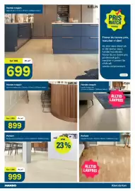 Maxbo kundeavis Side 7: Tarkett Parkett €999,00, Bjelin Herdet tregulv €899,00
