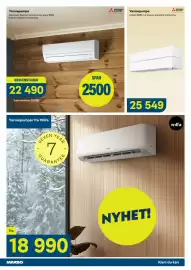 Maxbo kundeavis Side 9: Mitsubishi Electric Varmepumpe Kaiteki 6600 hvit €25.549,00, Wilfa varmepumper €18.990,00
