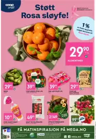 Coop Mega kundeavis Side 8: Utvalgte grønnsaker €49,00, Coop Roser 10 pk €99,90