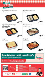 Buurtslagers folder Pagina 8: Lasagne €7,70, Pasta carbonara €7,10